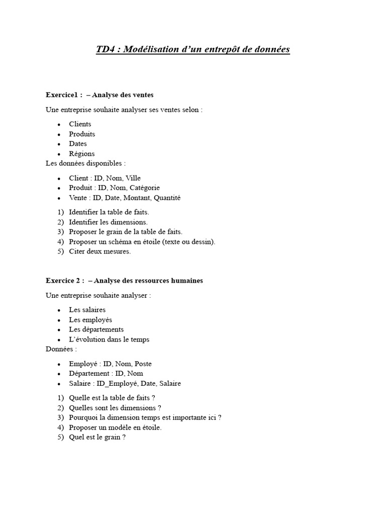 TD4 Modélisation DW | PDF