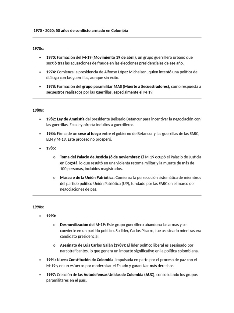 Mapa Mental Conflicto Armado en Colombia | PDF | Colombia | Política de ...