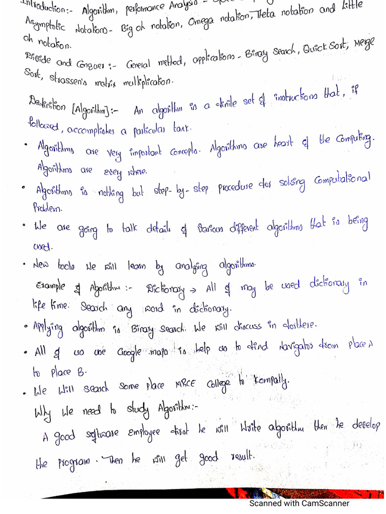 Daa 1st Unit Notes | PDF