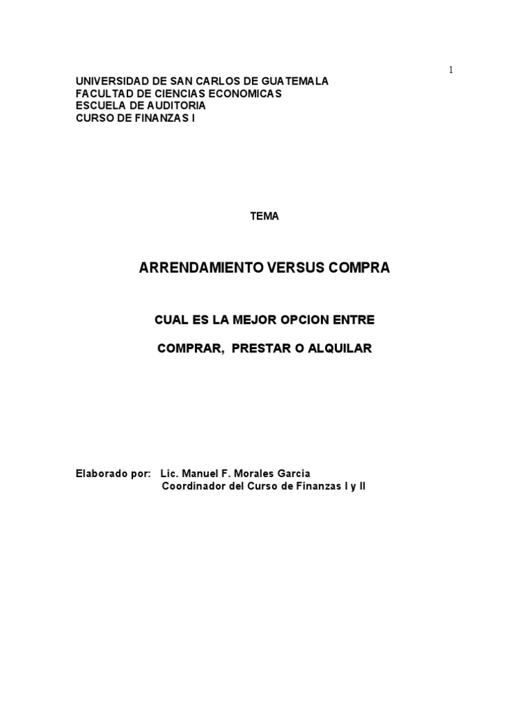 Arrendamiento versus compra pdf arrendamiento capital de trabajo