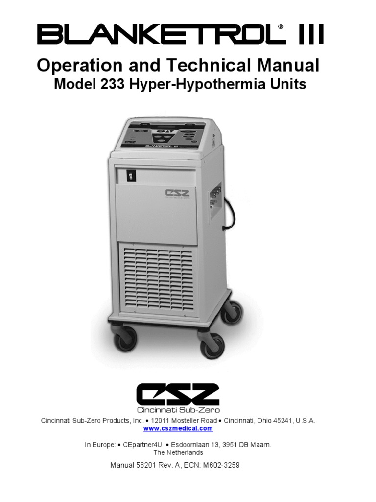 Blanketrol III Teknisk Manual-English | Surgery | Electric Heating
