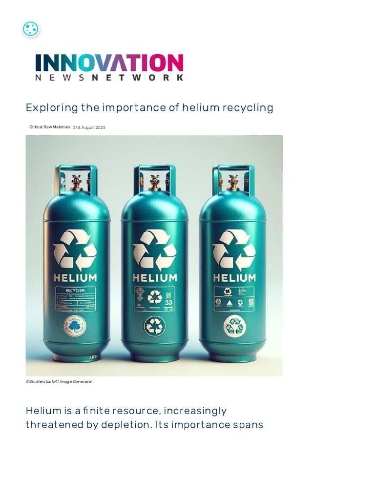 Exploring the Importance of Helium Recycling | PDF | Sustainability ...