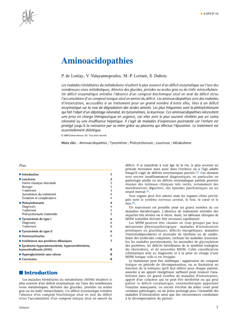 Acid o Amino Pathie | PDF