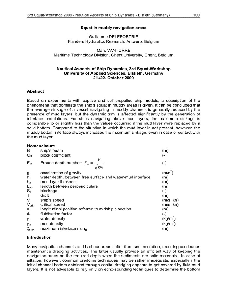 Squat in Muddy Navigation Areas | PDF | Viscosity | Ships