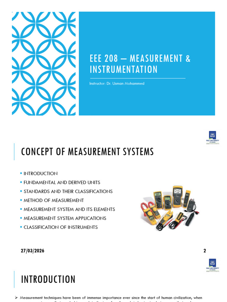 EEE 208 - Lecture II (Sections 01 and 02) | PDF | Measurement | Calibration