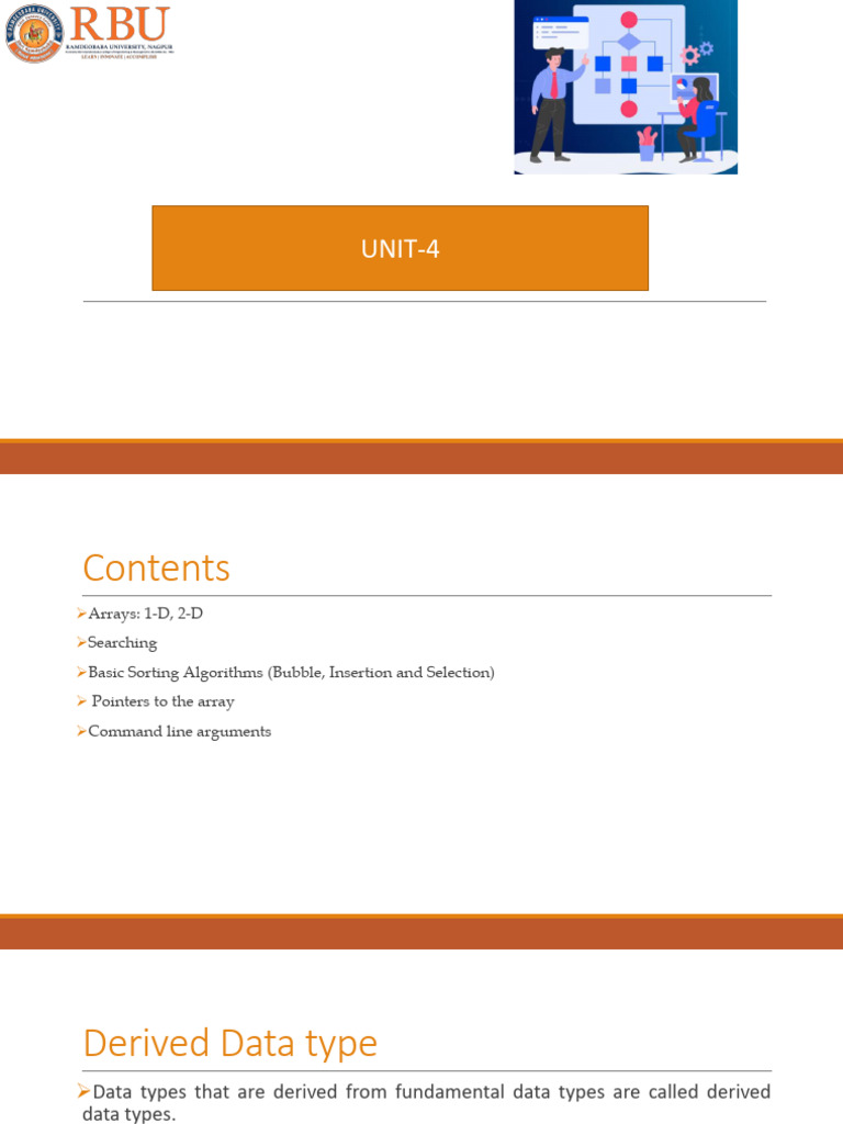 Unit IV-1DArray Part 1 | PDF | Pointer (Computer Programming) | Data Type