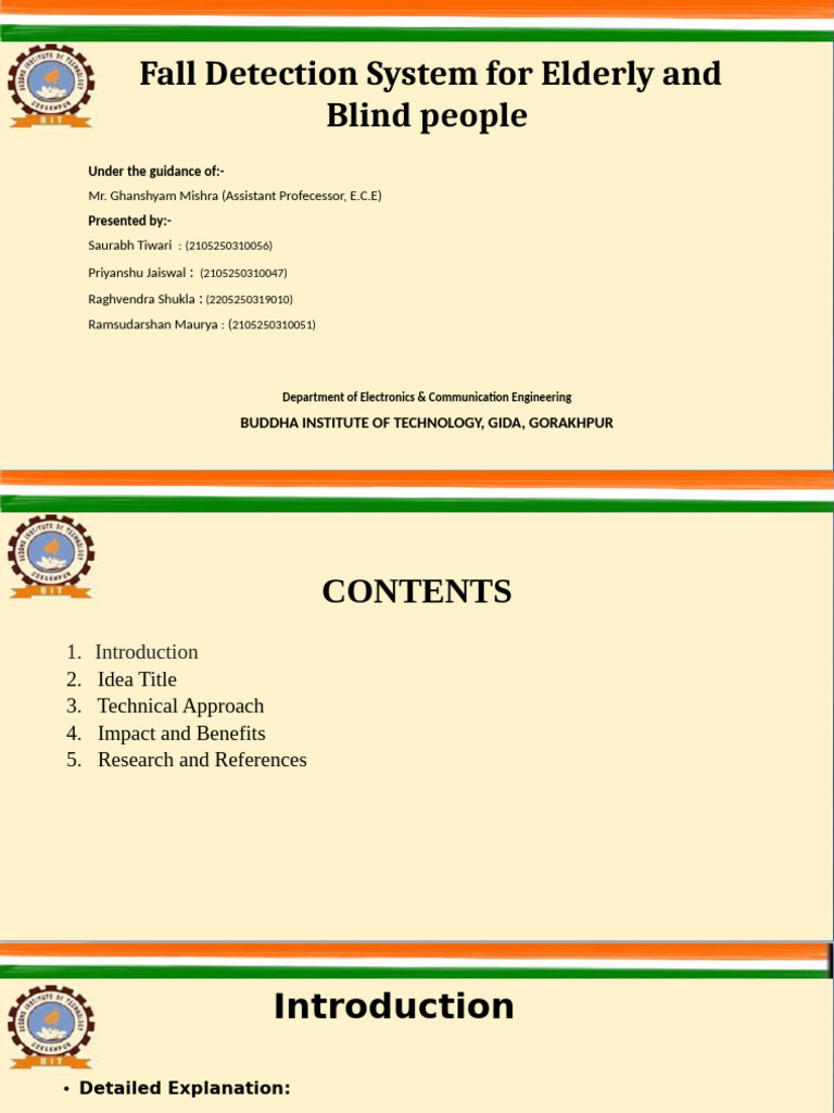 Fall Detection System for Elderly and Blind people | PDF | Artificial ...
