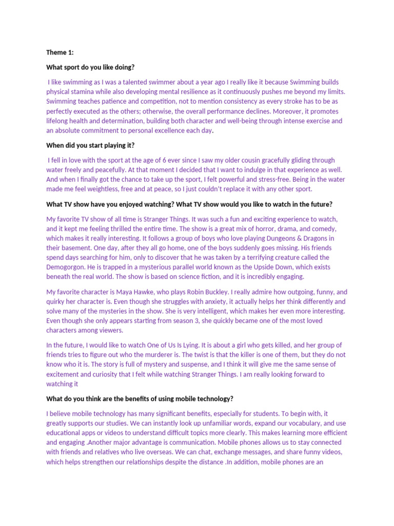 Jana's Speaking Responses | PDF | Healthy Diet | Poverty