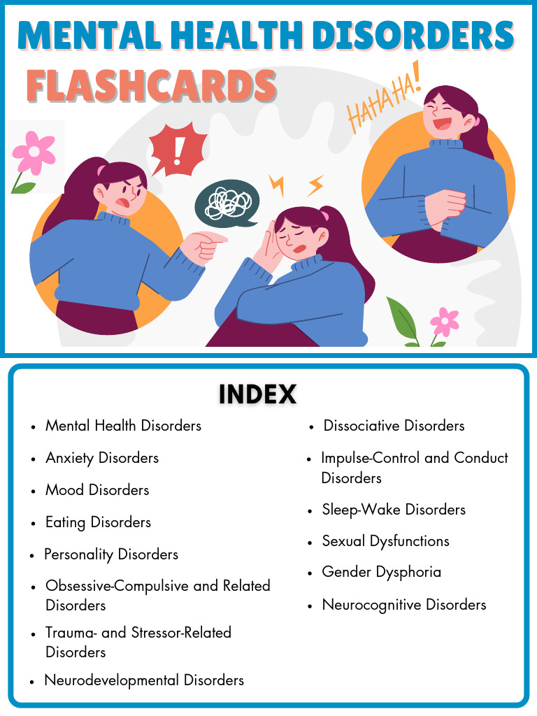 Printable Mental Health Disorders Flashcards | PDF | Mental Disorder ...