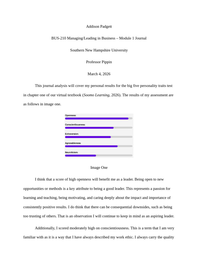 Module one Journal Completed | PDF