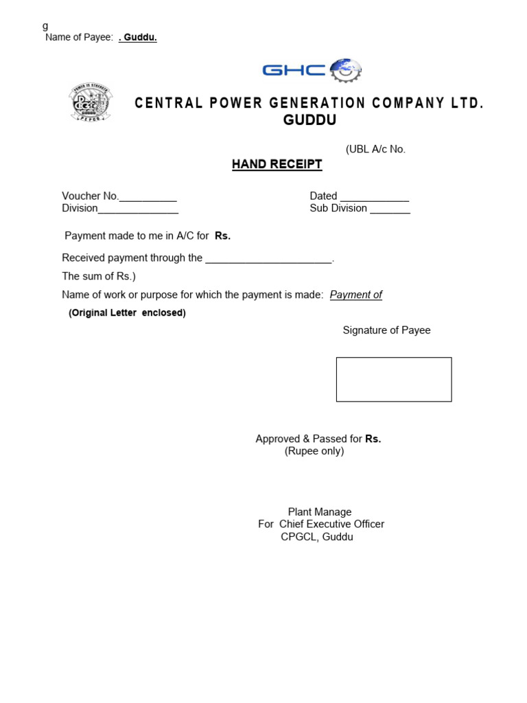 hand receipt form | PDF | Payments | Money