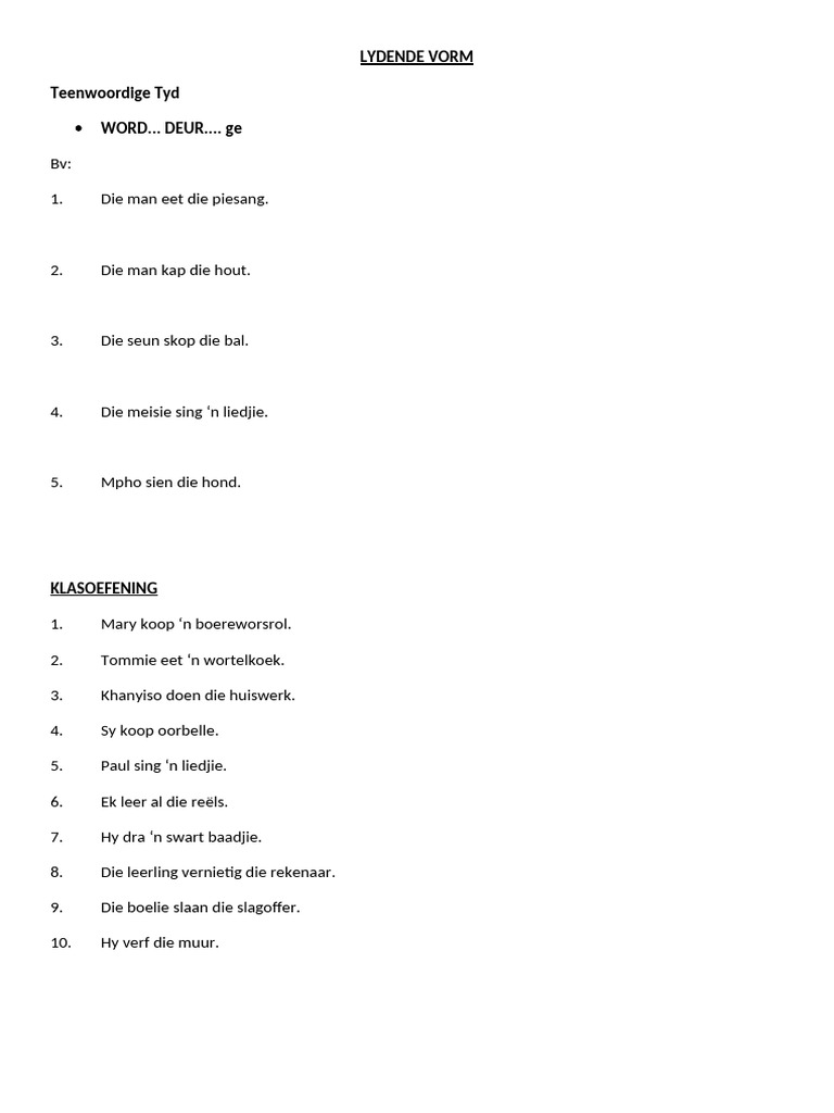 Lydende Vorm Examples | PDF