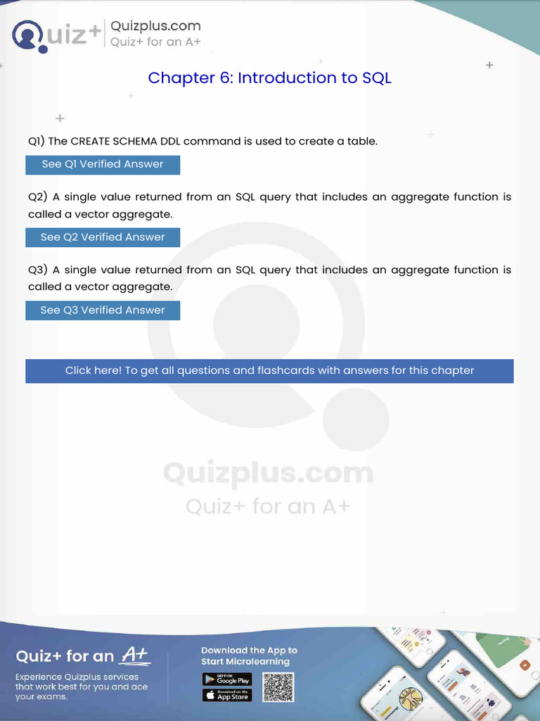 The Create Schema Ddl Command is Used to Create a Table | PDF ...
