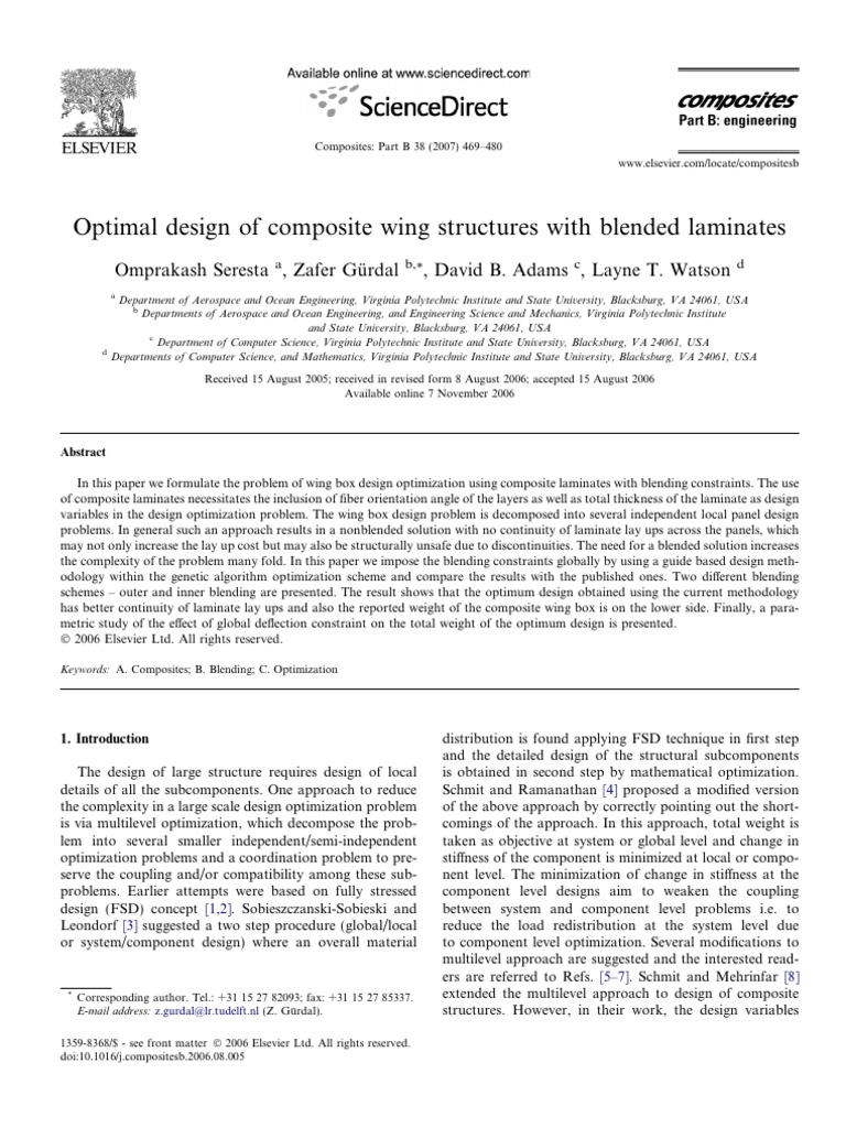 Optimal Design of Composite Wing Structures With Blended Laminates ...