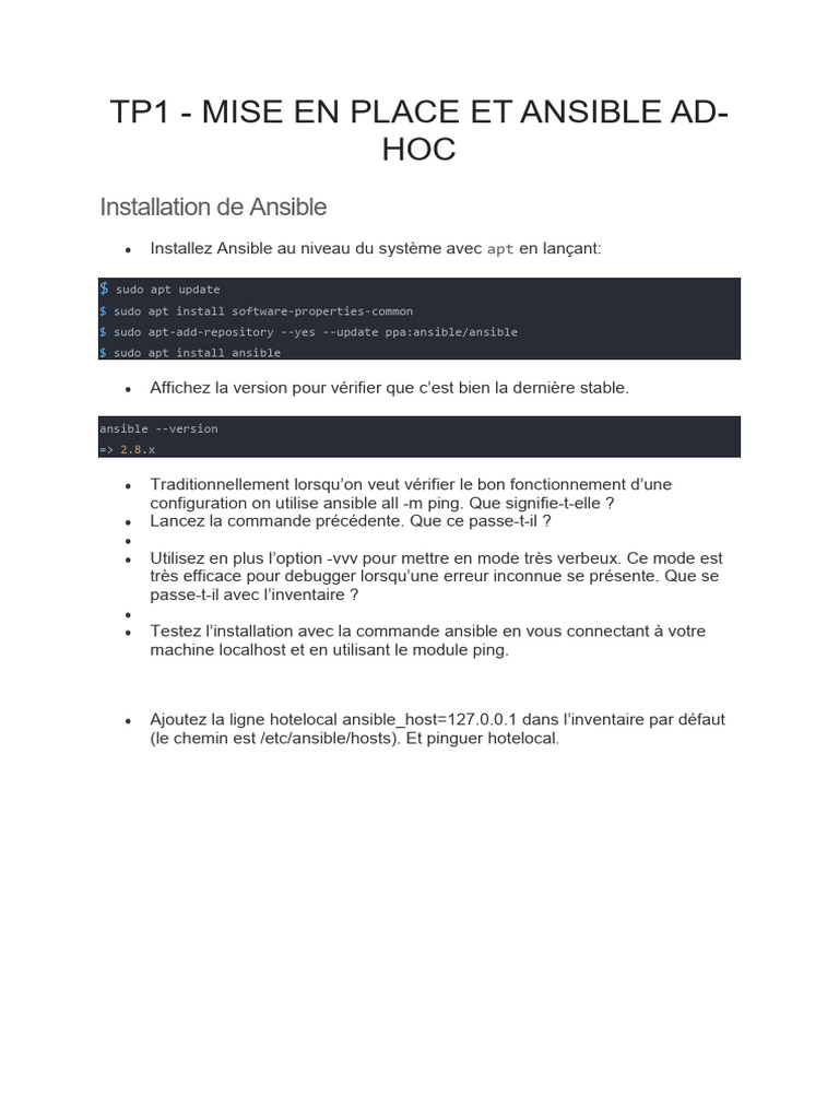 TP1-Ansible | PDF | Enveloppe de protection | Sudo