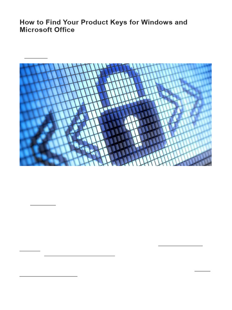 How to Find Your Product Keys for Windows and Microsoft Office | PDF ...
