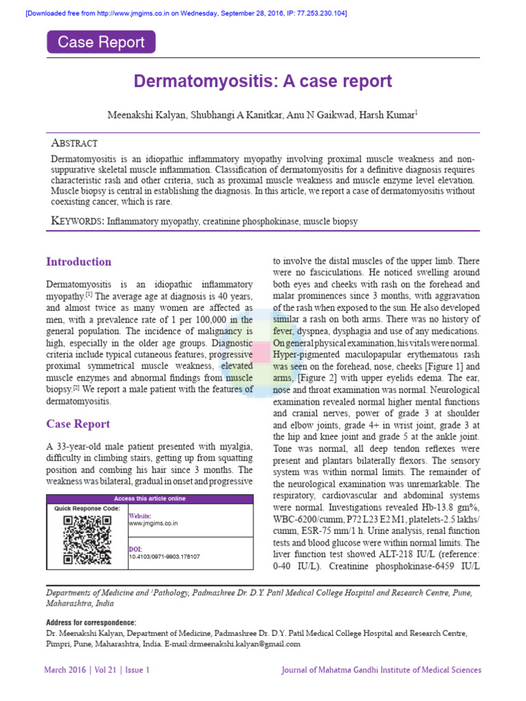 Dermatomyositis a Case Report (1) | PDF | Medical Specialties ...