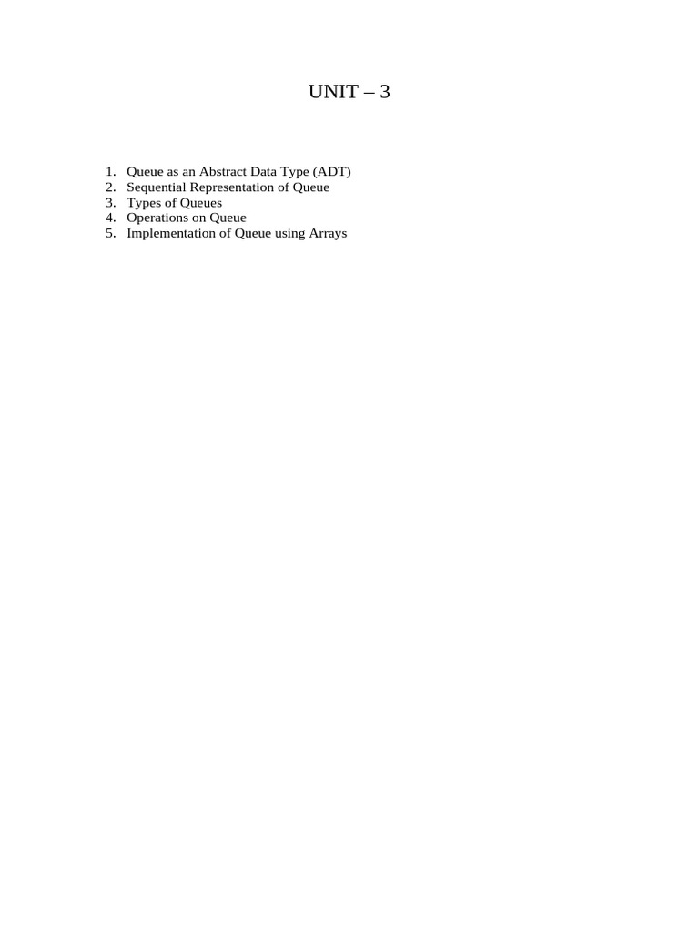 2. Data Structures (Unit-3) | PDF | Queue (Abstract Data Type ...