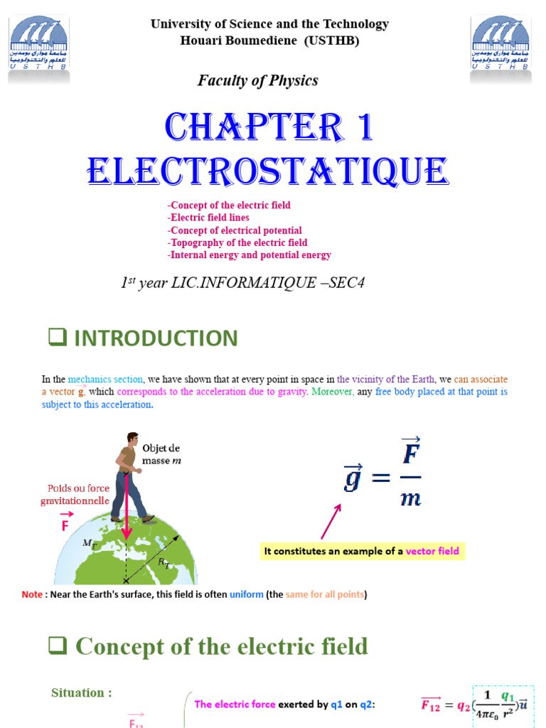 Chapter 1 Electrostatic-course 2 | PDF | Electric Field | Force