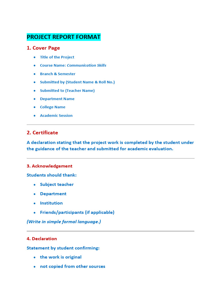 Common Project Report Format | PDF | Communication | Evaluation