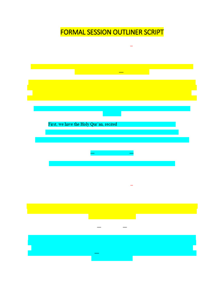 Formal Session Outliner Script | PDF