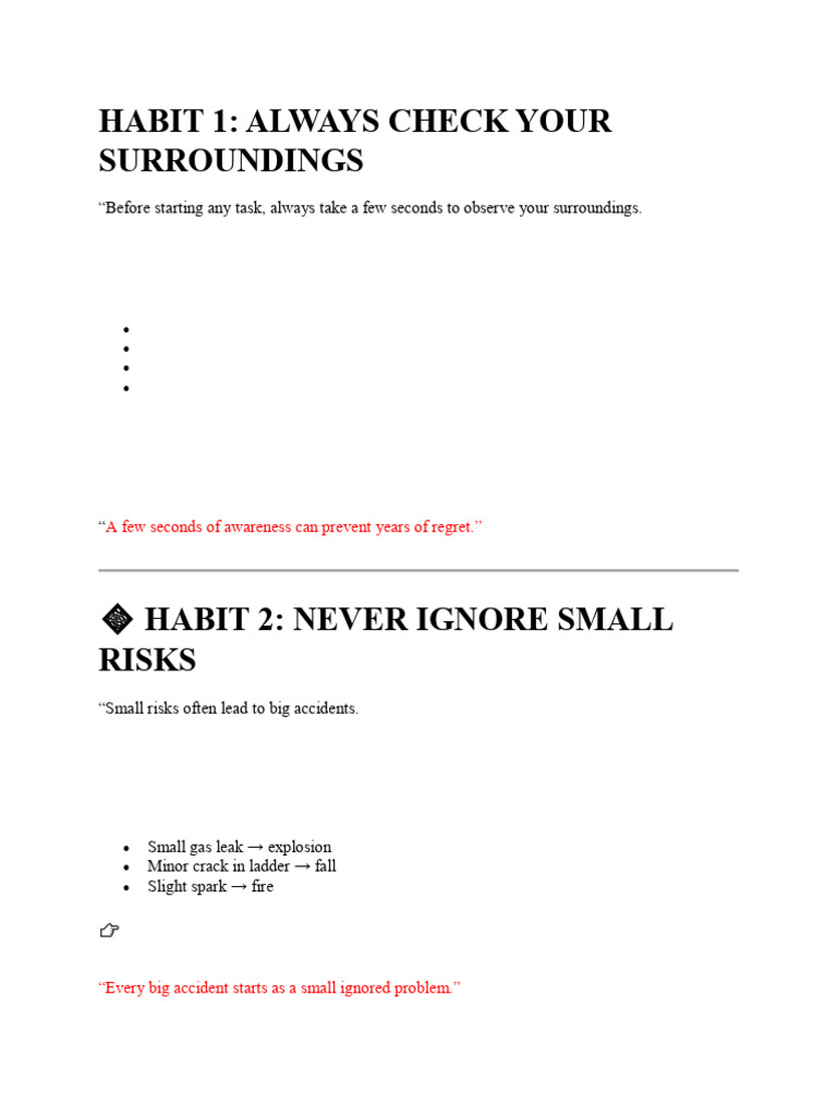 10 Safety habits | PDF | Personal Protective Equipment | Safety