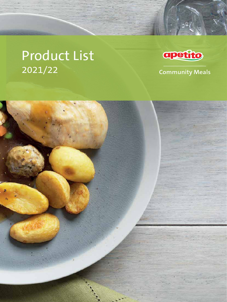 Apetito Community Meals Product List | PDF | Gluten | Desserts