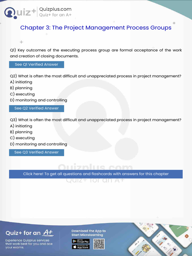 Key Outcomes of the Executing Process Group Are Formal Acceptance of ...