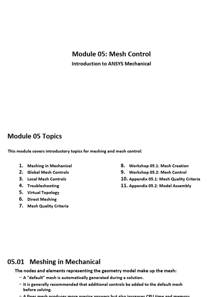 5 Mesh Control | PDF