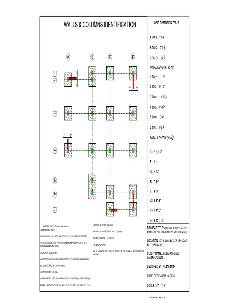3 Walls & Columns Identification Model | PDF | Materials | Concrete
