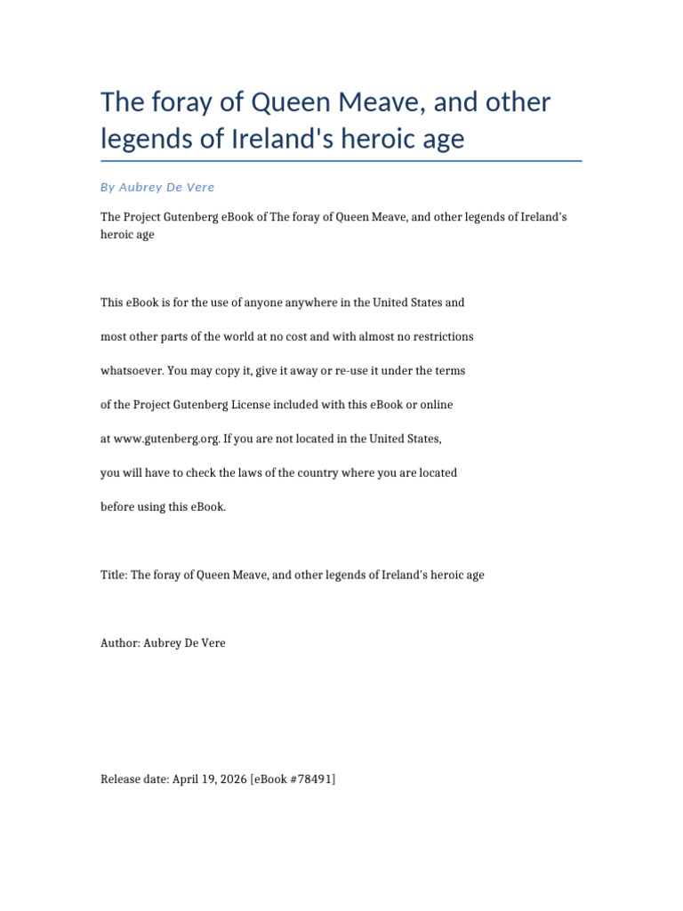 The Foray of Queen Meave | PDF | Hero | Courage
