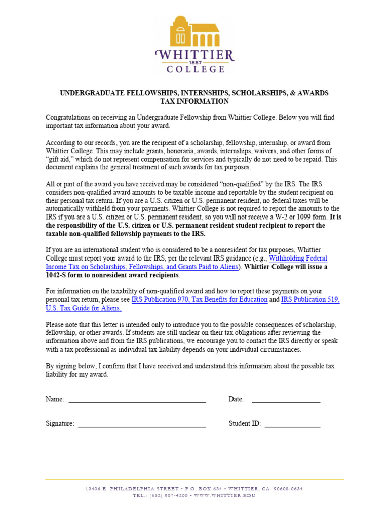 Undergraduate Tax Information 2026 | PDF | Taxes | Income Tax