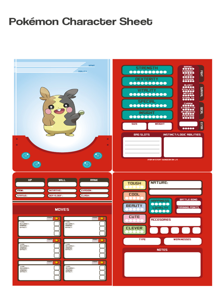 Pokémon Character Sheet 3.0 (Editable) (1) (1) | PDF