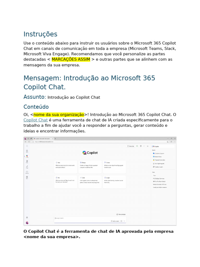 Instructions For Copilot Chat Comms | PDF | Informática | Programas