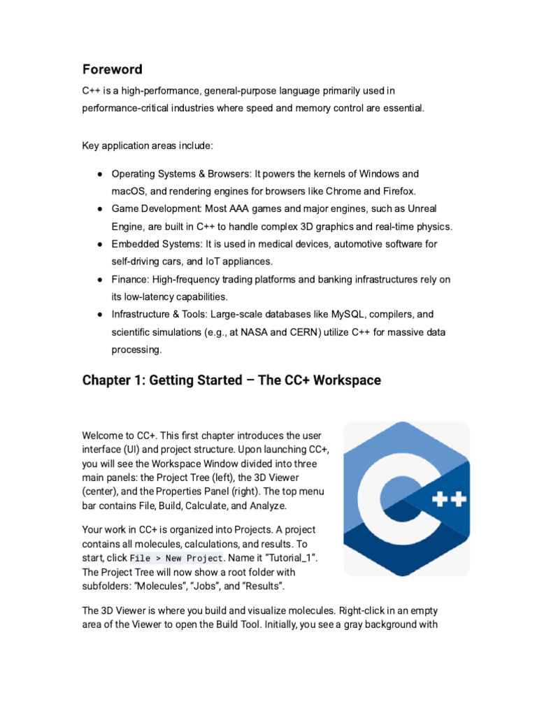 Chapter 1 - Getting Started - The CC+ Workspace | PDF