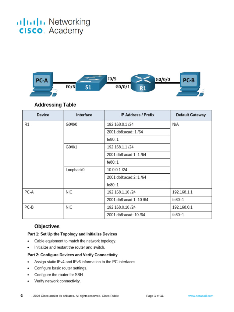1.6.2 Lab - Configure Basic Router Settings | PDF