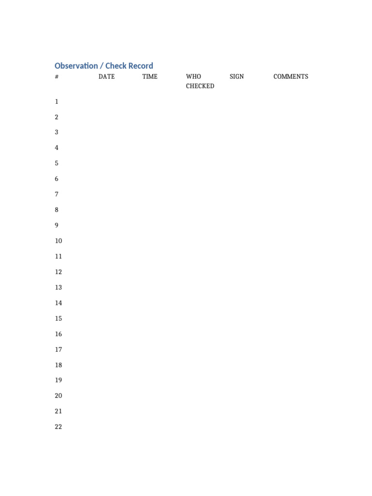 Check Record Template | PDF