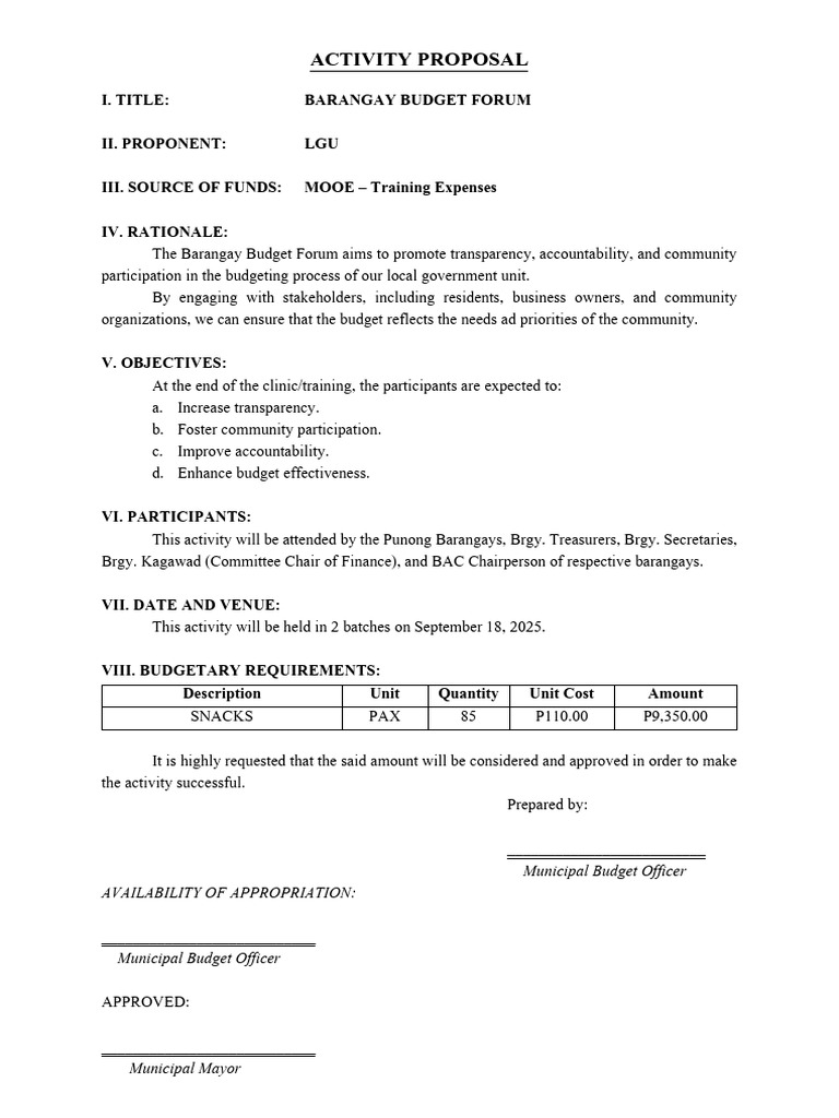 Activity Proposal | PDF