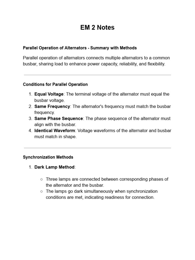 EM 2 Notes | PDF | Electric Motor | Brake