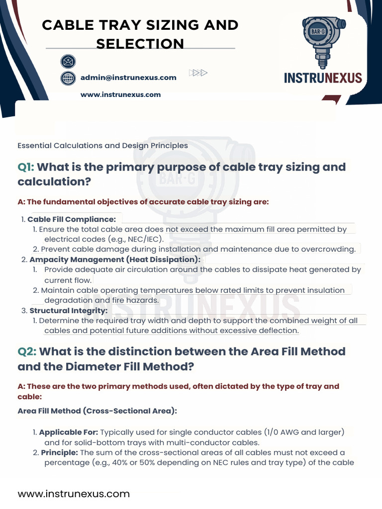 Cable Tray Sizing and Selection | PDF | Electrical Engineering ...