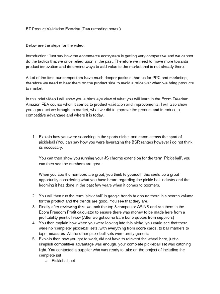 006 EF Product Validation Exercise | PDF | Business | Business Economics