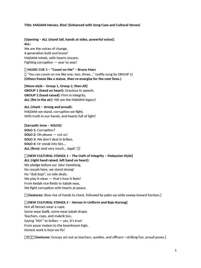 Choral Script Draft 1 latest | PDF