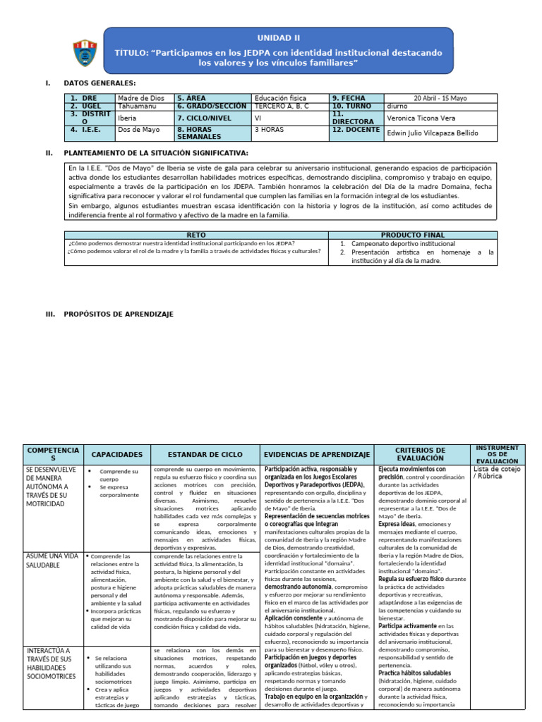 UNIDAD 2 TERCERO | PDF | Enseñando | Aprendizaje