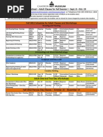 Museum School Fall Schedule