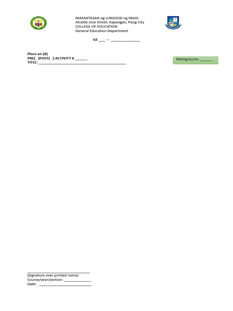-Plp- Template for Activities | PDF