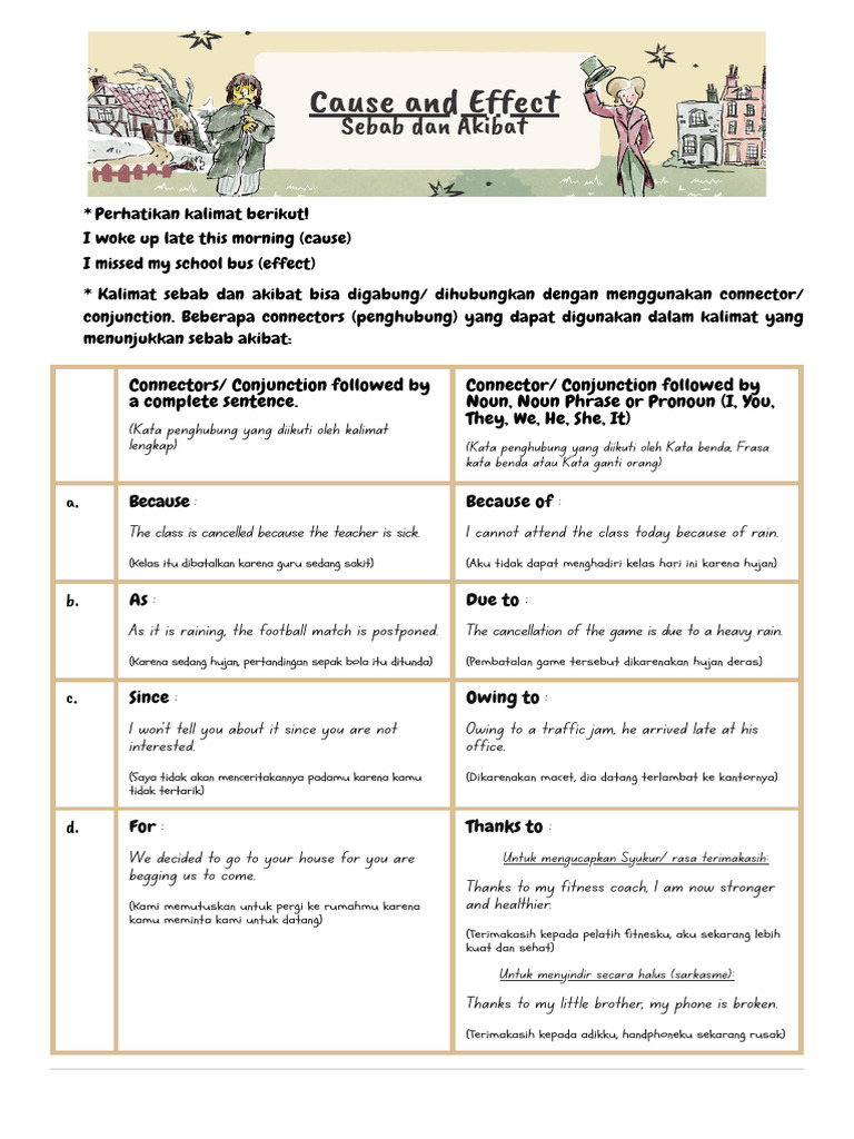 Cause and Effect (Materi Dan Task 1) | PDF | Semantics | Linguistic ...