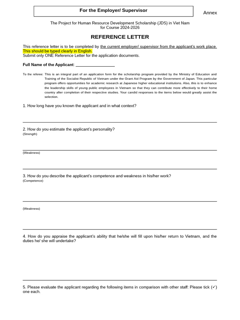 03 Annex Reference Letter | PDF | Organizational Behavior | Social ...