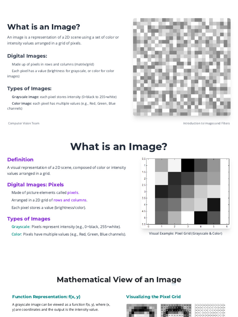 Week 1 - Introduction to Images and Filters | PDF | Image Segmentation ...