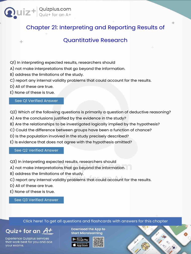 In Interpreting Expected Results Researchers Should | PDF ...