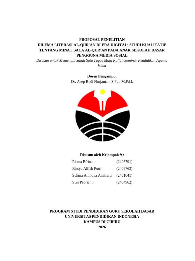 Proposal Penelitian Spai Kelompok 9 | PDF